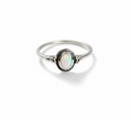 Sterling Silver Rainbow White Opal Ring