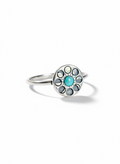 Sterling Silver Moon Phases Turquoise Ring
