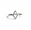 Sterling Silver Diamond Shape Ring