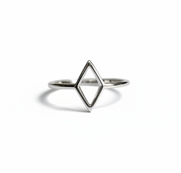 Sterling Silver Diamond Shape Ring