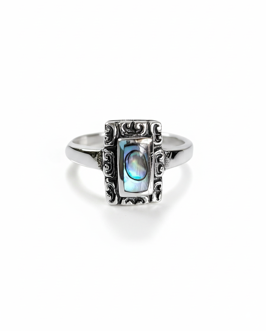 Sterling Silver Bali Abalone Ring