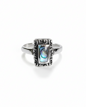 Sterling Silver Bali Abalone Ring