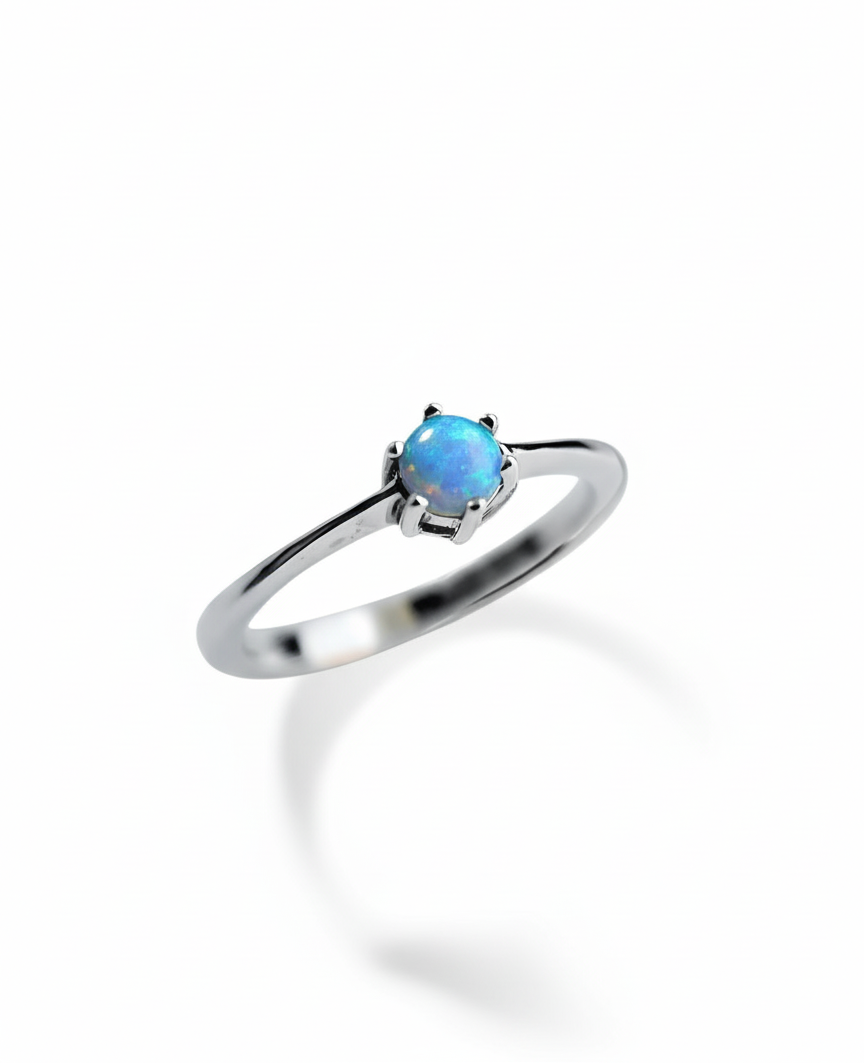 Sterling Silver Blue Opal Ring