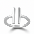 Sterling Silver Double T Bar Ring