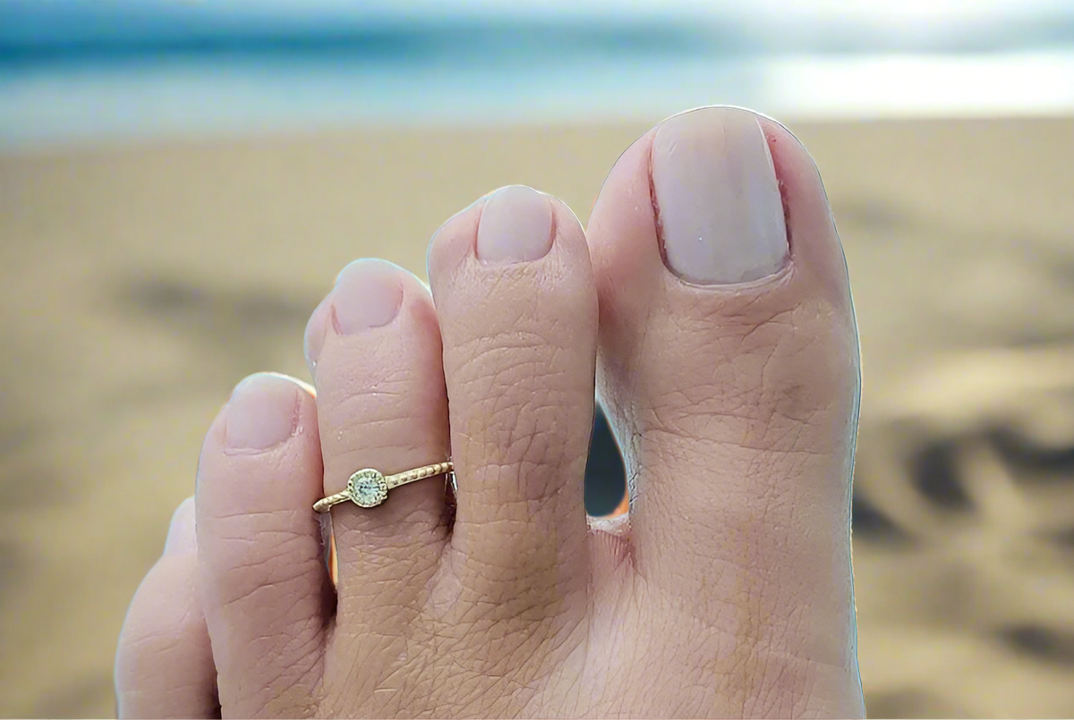 Sterling Silver Gold Adjustable Toe Ring - view 4
