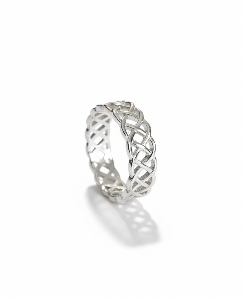 Sterling Silver Unisex Braided Band Ring