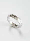 Sterling Silver Soli ld Hammered Band Ring - view 3