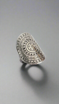 Sterling Silver 925 Chunky Bohemian Shield Ring - view 12