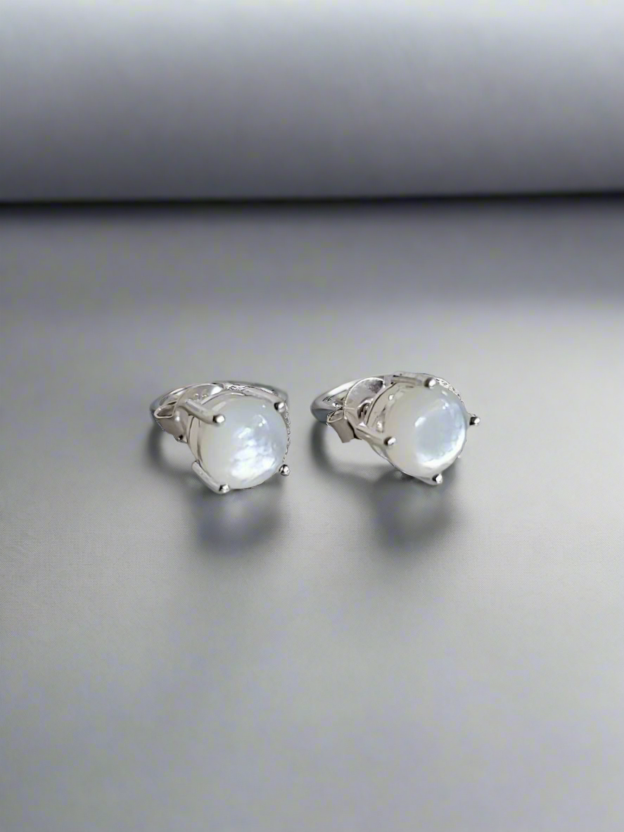 Sterling Silver 925 Mother of Pearl Studs Earrings - view 2