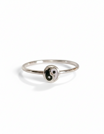Sterling Silver Dainty Yin Yang Ring