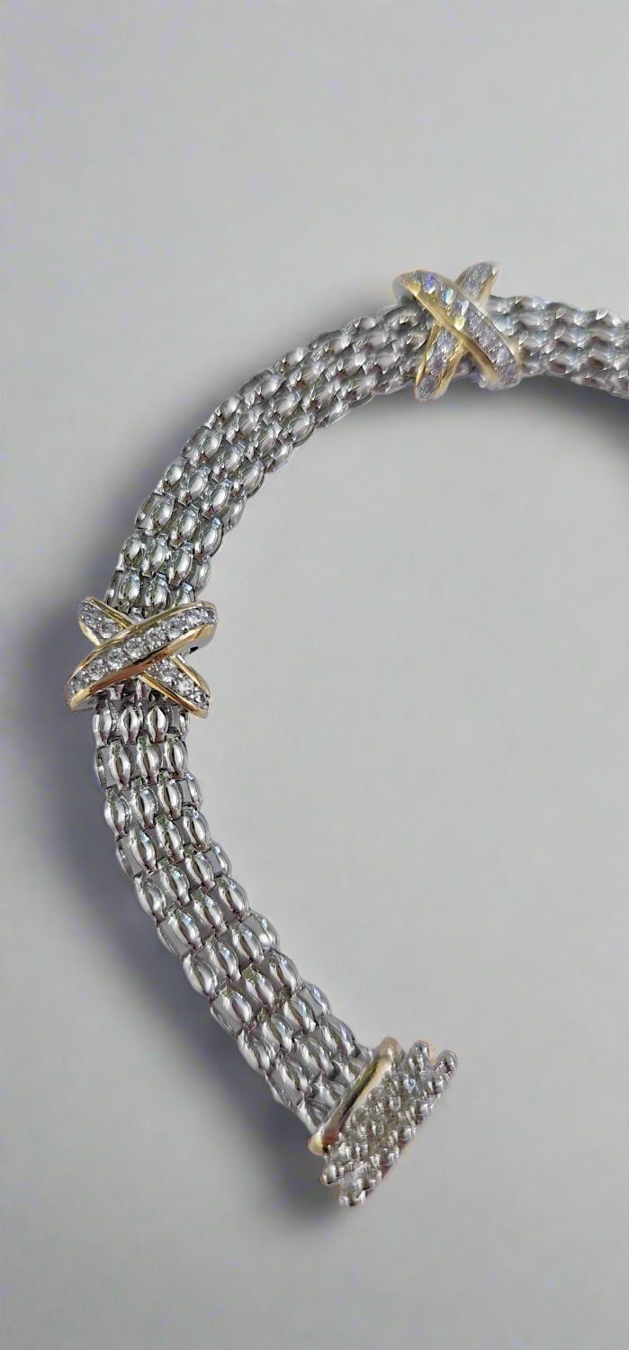 Silver Cable X Bracelet - view 4