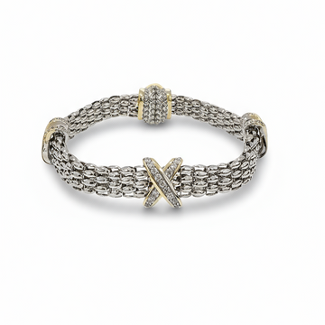 Silver Cable X Bracelet