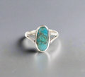 Sterling Silver Genuine Oval Turquoise Ring - view 10