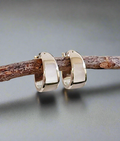 Sterling Silver 925 Natural Mother of Pearl Hoop Earrings - view 8