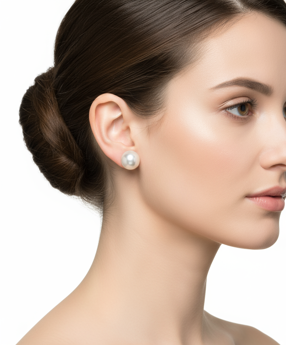 Sterling Silver Fresh Water Stud Earrings 8, 10