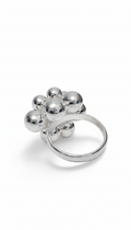 Sterling Silver 925 Dangling Spheres Statement Bold Ring - view 2