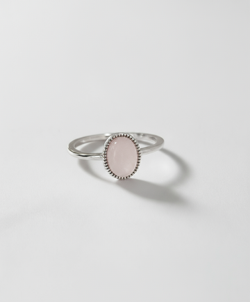 Sterling Silver 925 Natural Rose Quartz Ring