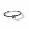 Sterling Silver Solitaire Amethyst Ring