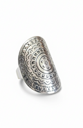 Sterling Silver 925 Chunky Bohemian Shield Ring