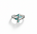 Sterling Silver Turquoise Leaf Ring - view 7