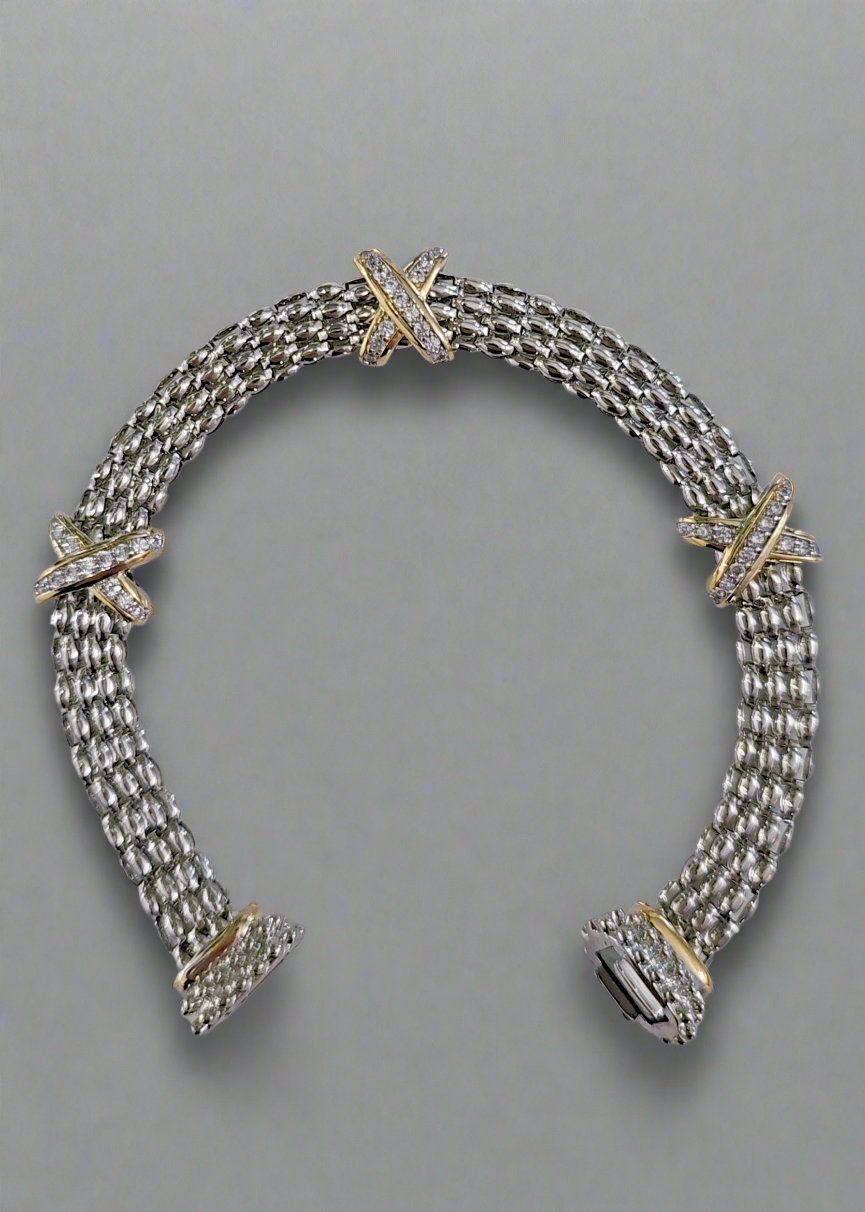 Silver Cable X Bracelet - view 7