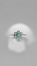 Sterling Silver 925 Turquoise Mandala Minimalist Ring - view 9