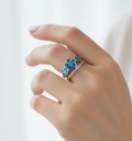 Sterling Silver Plumeria Hawaiian Blue Opal Ring - view 2