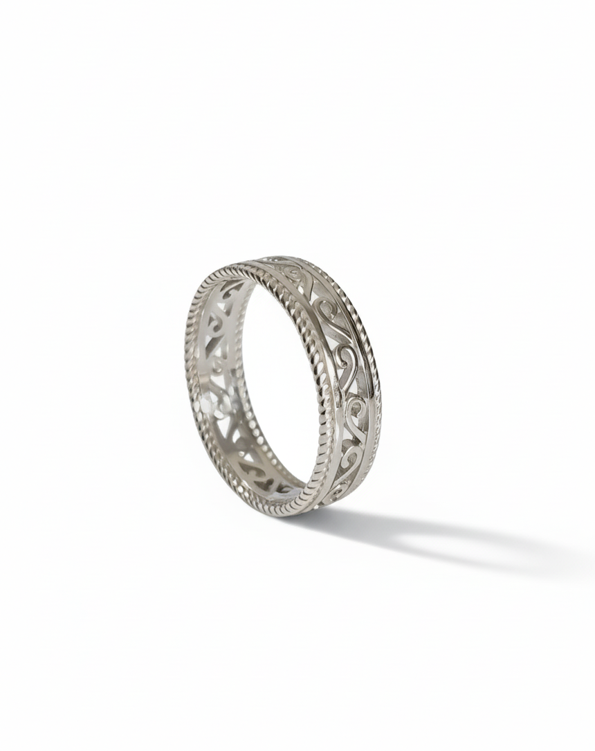Sterling Silver 925 Swirl Ring - view 5