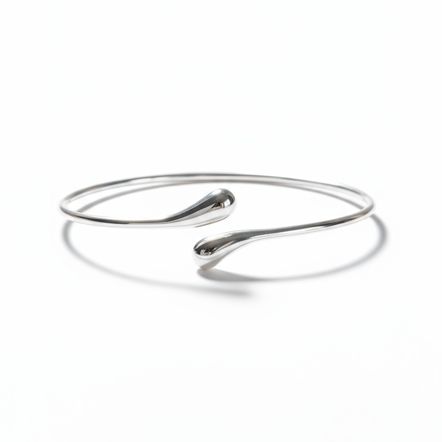 Sterling Silver 925 Waterdrop Bangle Bracelet