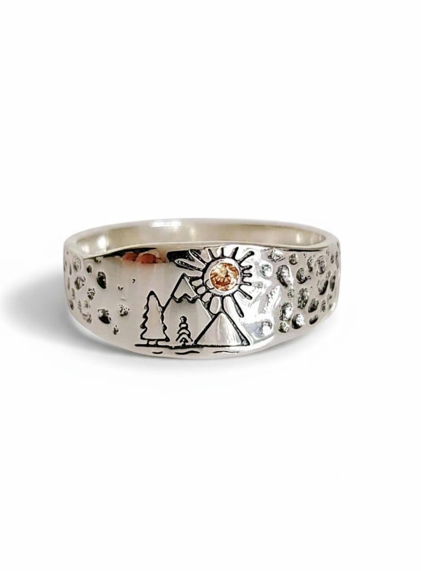 Sterling Silver 925 Mountain Lover Ring