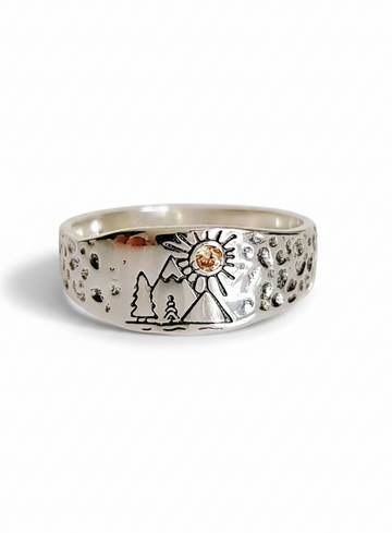 Sterling Silver 925 Mountain Lover Ring