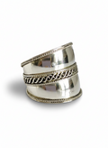 Sterling Silver Concave Bali Ring - view 3