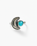 Sterling Silver Genuine Turquoise Crescent Moon Bali Ring