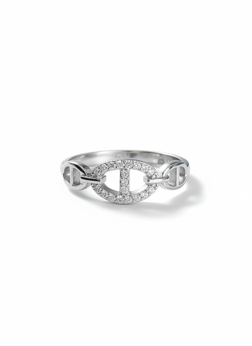 Sterling Silver Statement Chain Ring