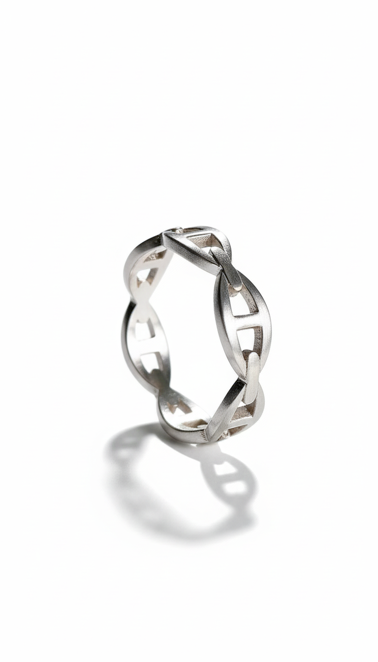 Sterling Silver Mariner Link Chain Ring - view 5