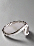 Sterling Silver White Opal Wave Ring - view 6