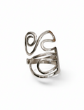 Sterling Silver 925 Swirl Shield Ring