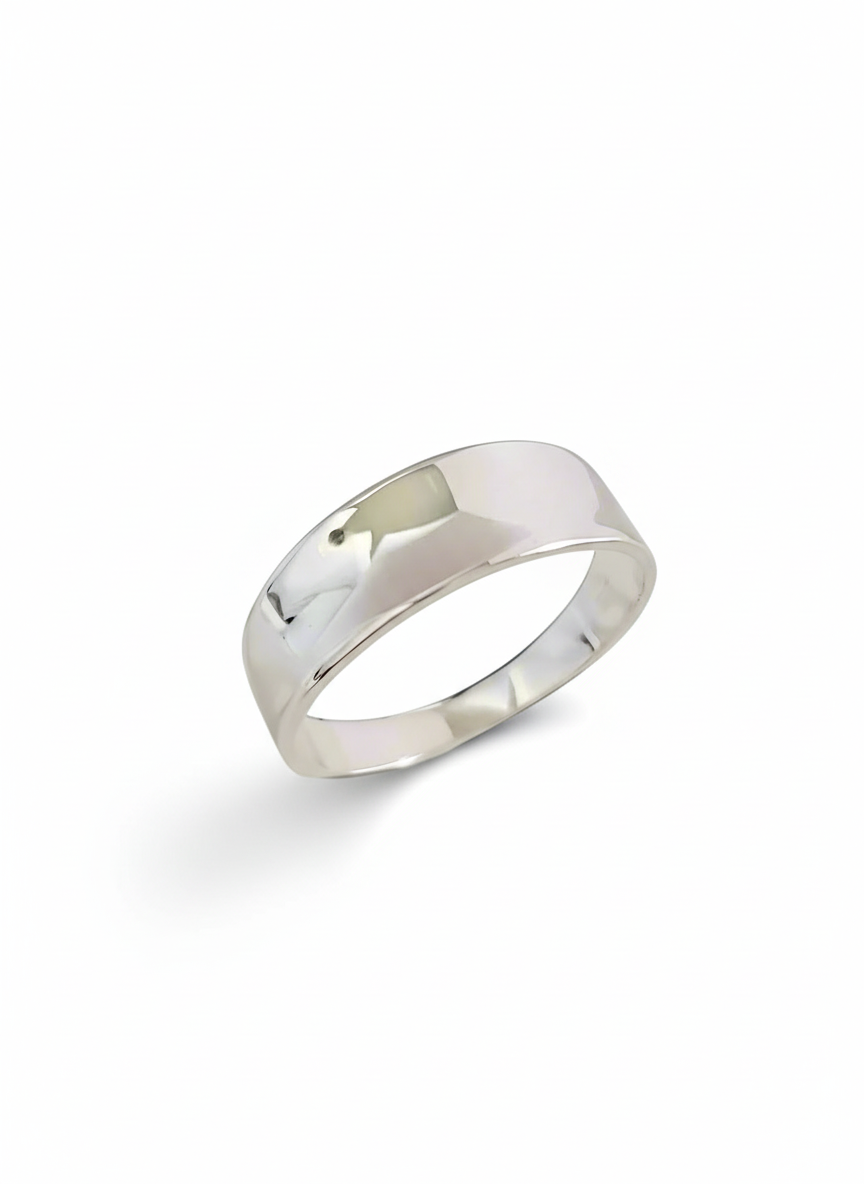 Sterling Silver 925 Small Concave Ring - view 8