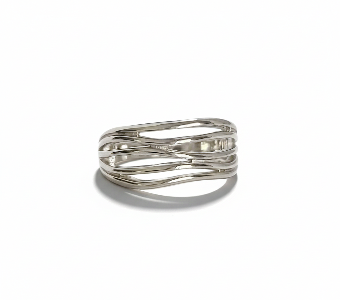 Sterling Silver Woven Band Ring - view 3