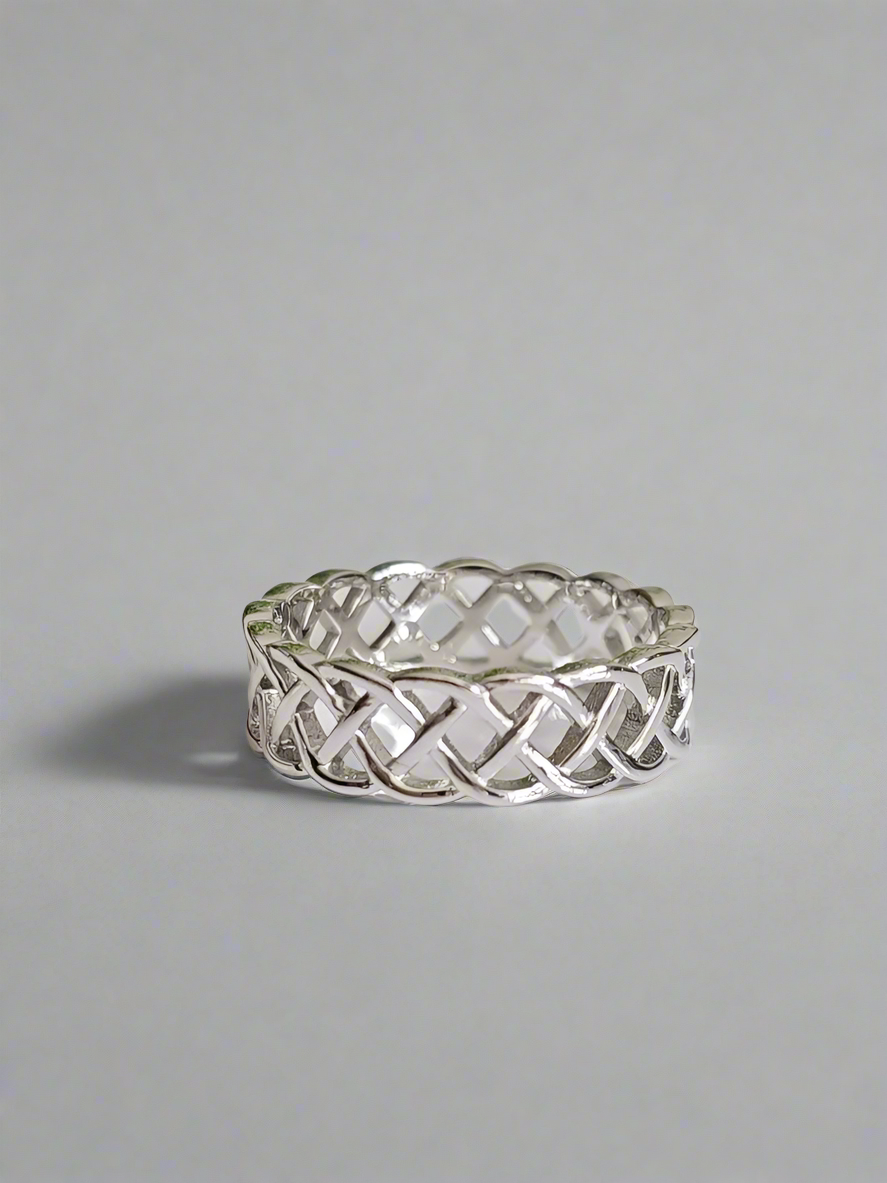 Sterling Silver Unisex Braided Band Ring - view 8