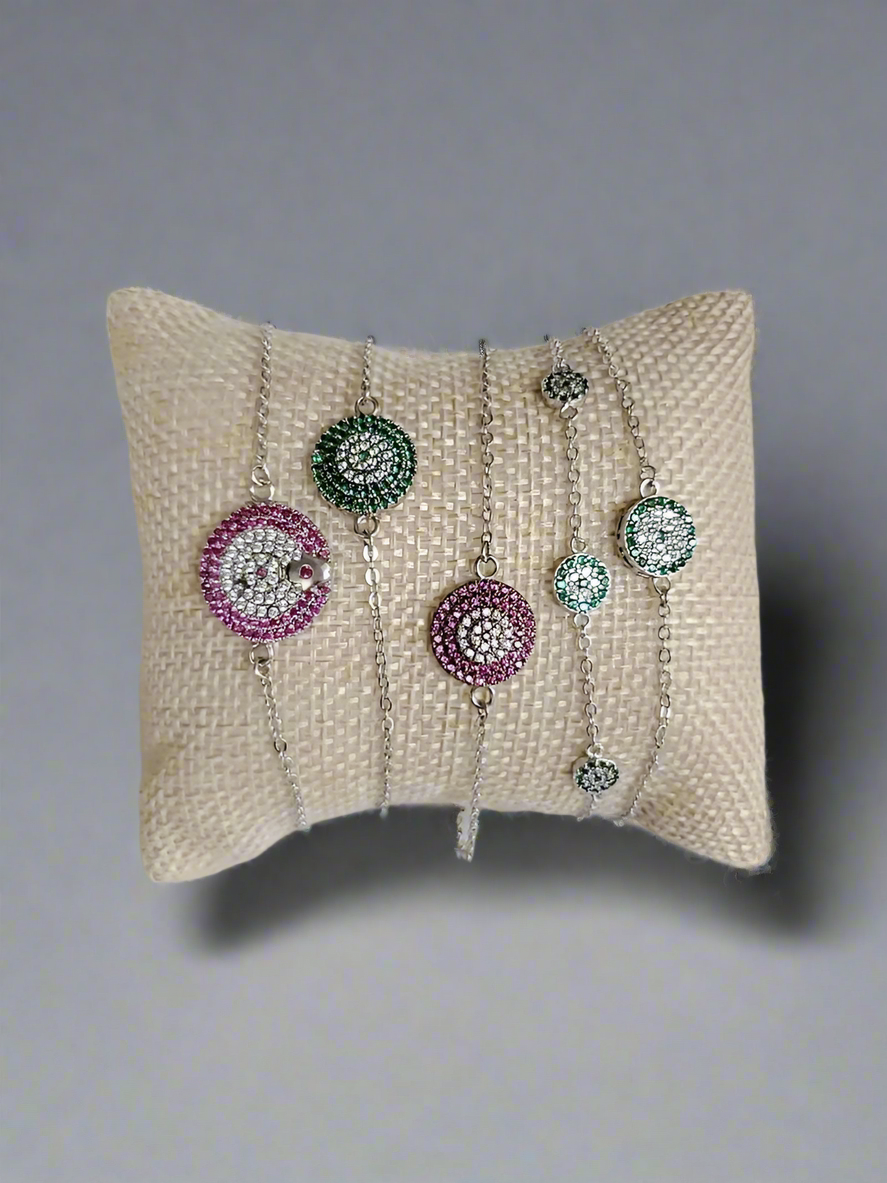 Sterling Silver Mandala Adjustable Charm Bracelet - view 7