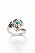 Sterling Silver Genuine Turquoise Paddle Ring