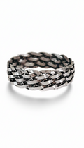 Sterling Silver Unisex Oxidized Braided Ring