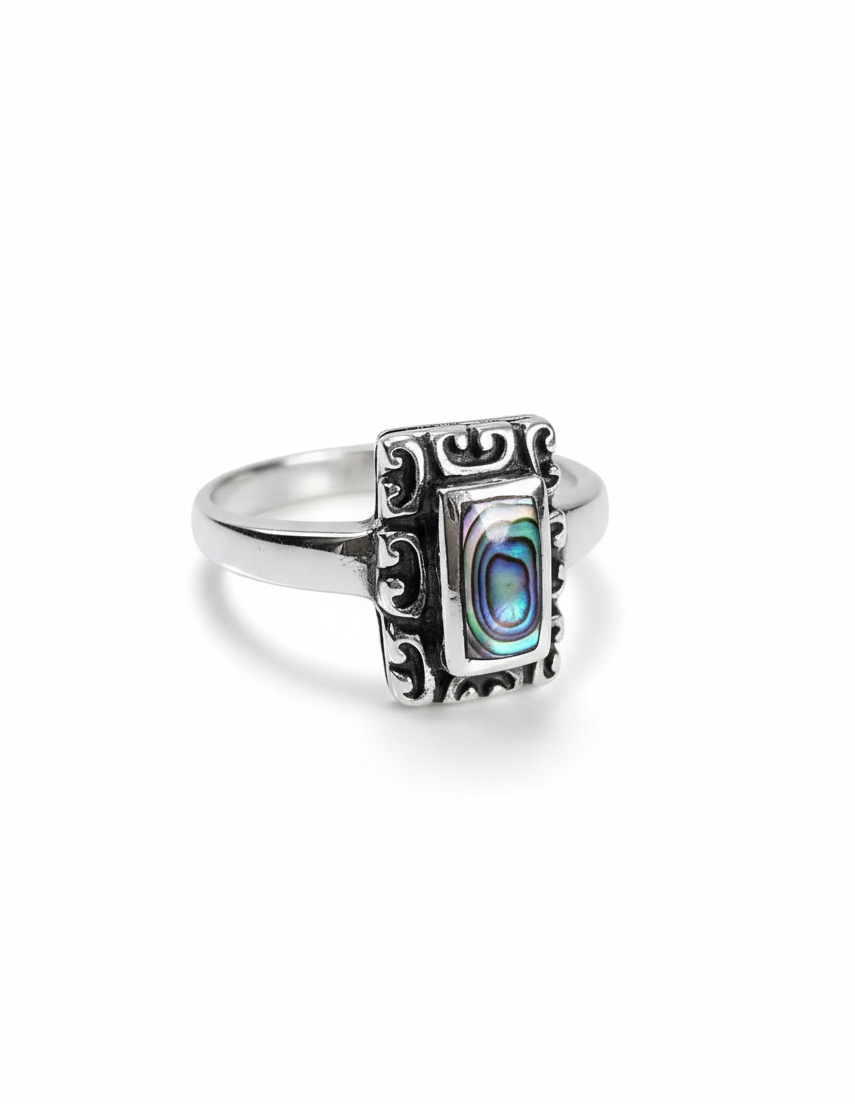 Sterling Silver Bali Abalone Ring - view 3