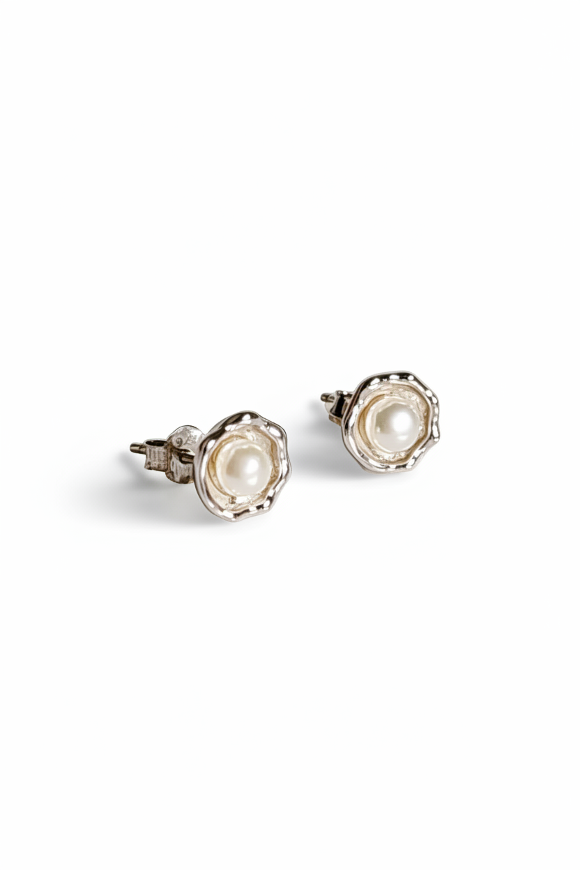 Sterling Silver 925 Natural Pearl Stud Earrings
