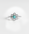 Sterling Silver 925 Turquoise Mandala Minimalist Ring