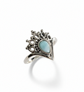 Sterling Silver 925 Larimar Mandala Ring - view 4