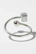 Sterling Silver Square Sphere Geometric Ring - view 7