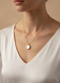 Square Gold Mother of Pearl Necklace - view 2