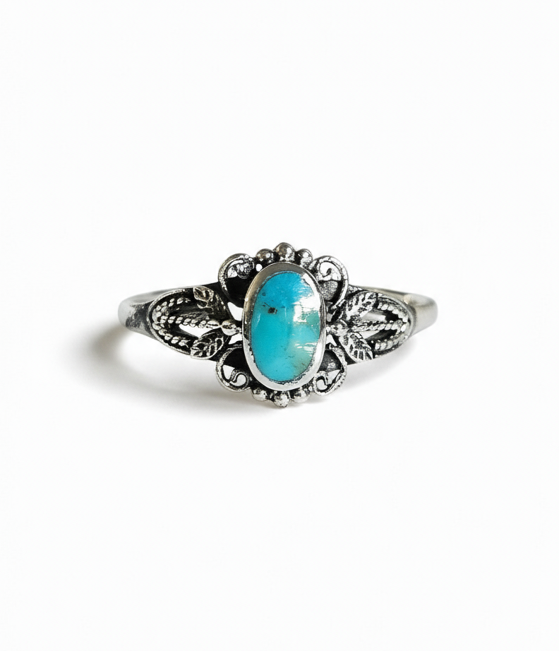 Sterling Silver Genuine Turquoise Vintage Ring